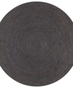 vidaXL Vloerkleed handgemaakt rond 120 cm jute donkergrijs