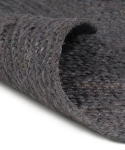 vidaXL Vloerkleed handgemaakt rond 90 cm jute donkergrijs