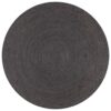 vidaXL Vloerkleed handgemaakt rond 90 cm jute donkergrijs