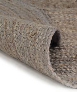 vidaXL Vloerkleed handgemaakt rond 90 cm jute grijs
