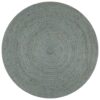 vidaXL Vloerkleed handgemaakt rond 90 cm jute olijfgroen