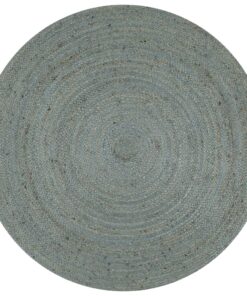 vidaXL Vloerkleed handgemaakt rond 90 cm jute olijfgroen