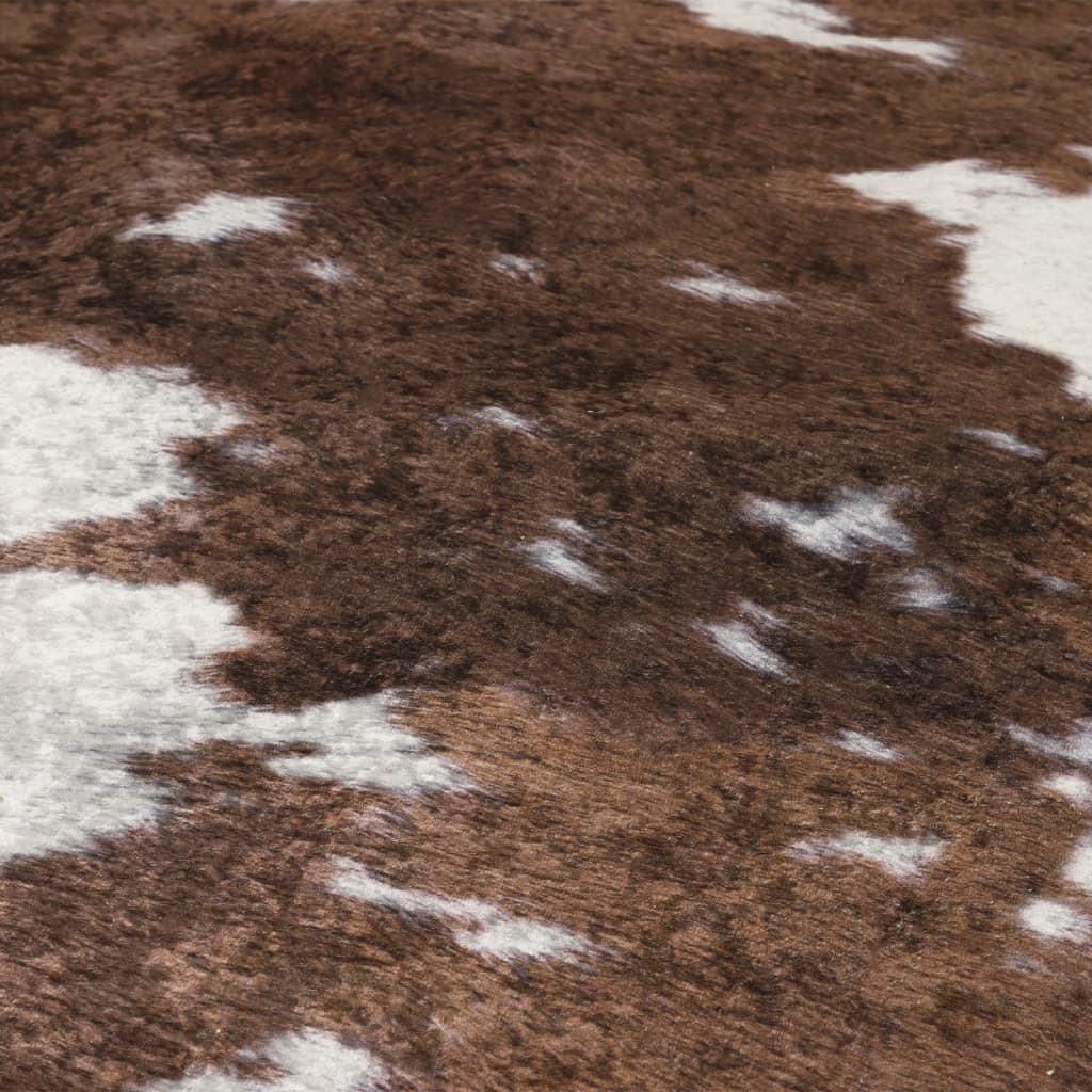 vidaXL Vloerkleed koeienpatroon wasbaar anti-slip 120x170 cm zwart wit