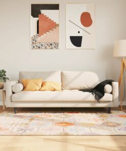 vidaXL Vloerkleed wasbaar anti-slip 120x180 cm meerkleurig