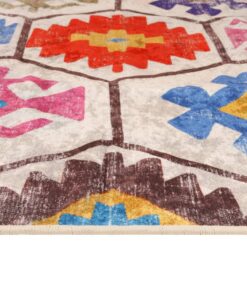 vidaXL Vloerkleed wasbaar anti-slip 120x180 cm meerkleurig