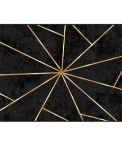 vidaXL Vloerkleed wasbaar anti-slip 120x180 cm zwart en goudkleurig