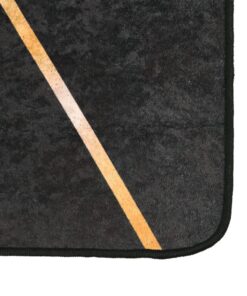 vidaXL Vloerkleed wasbaar anti-slip 120x180 cm zwart en goudkleurig