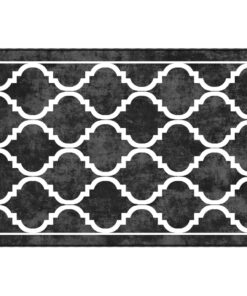 vidaXL Vloerkleed wasbaar anti-slip 120x180 cm zwart en wit