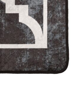 vidaXL Vloerkleed wasbaar anti-slip 120x180 cm zwart en wit