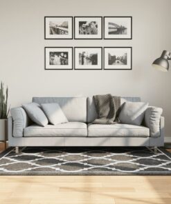 vidaXL Vloerkleed wasbaar anti-slip 120x180 cm zwart en wit