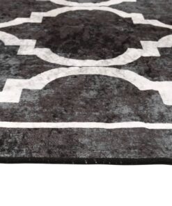 vidaXL Vloerkleed wasbaar anti-slip 120x180 cm zwart en wit