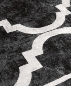 vidaXL Vloerkleed wasbaar anti-slip 120x180 cm zwart en wit