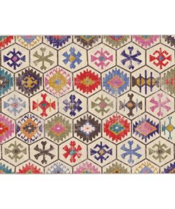 vidaXL Vloerkleed wasbaar anti-slip 160x230 cm meerkleurig