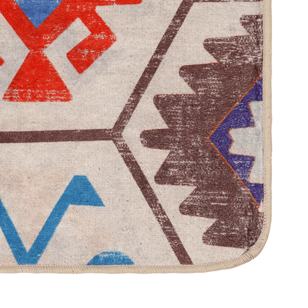 vidaXL Vloerkleed wasbaar anti-slip 160x230 cm meerkleurig