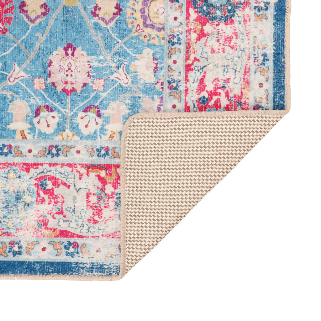 vidaXL Vloerkleed wasbaar anti-slip 160x230 cm meerkleurig