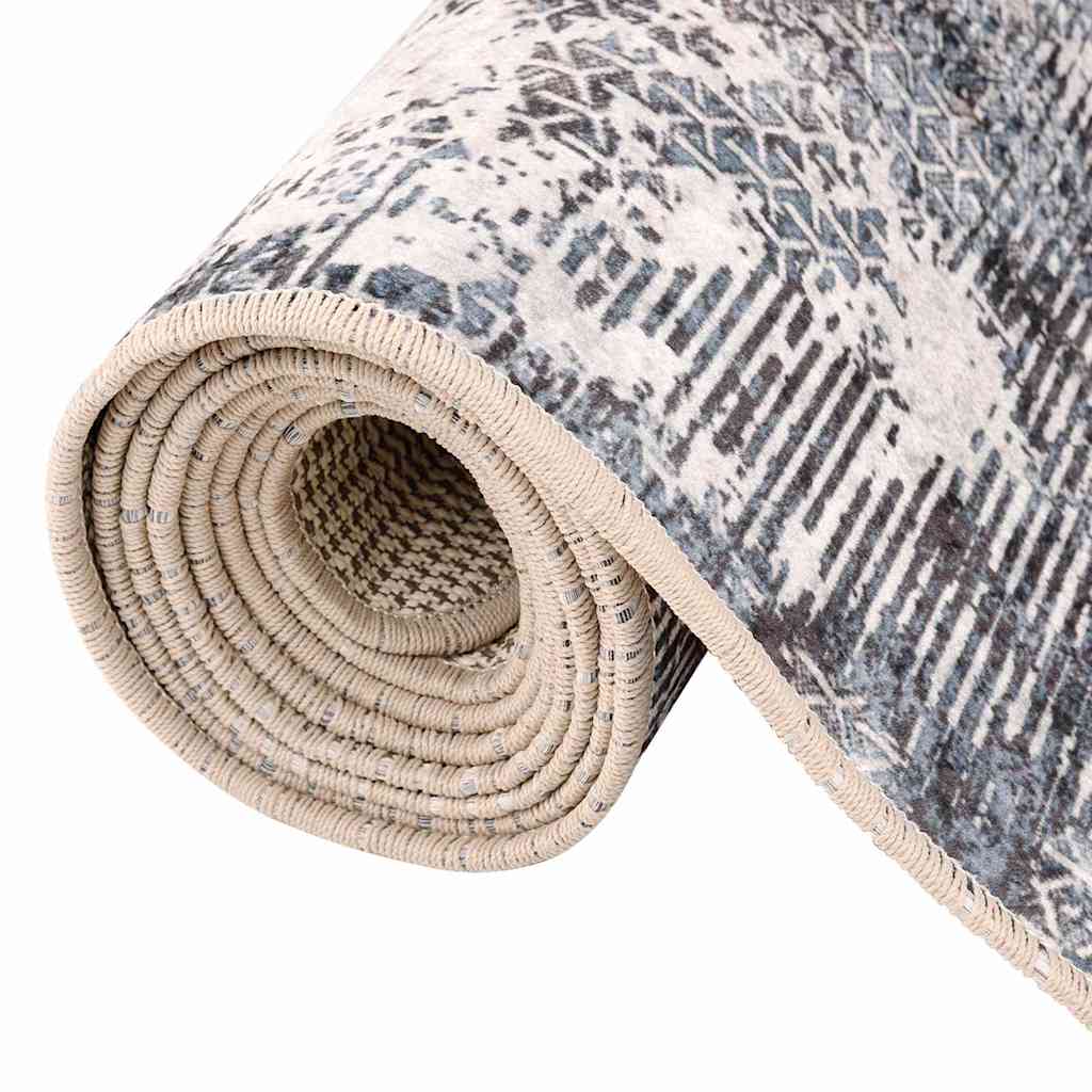 vidaXL Vloerkleed wasbaar anti-slip 160x230 cm meerkleurig