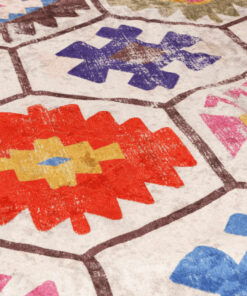 vidaXL Vloerkleed wasbaar anti-slip 160x230 cm meerkleurig