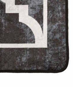 vidaXL Vloerkleed wasbaar anti-slip 160x230 cm zwart en wit