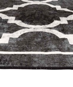 vidaXL Vloerkleed wasbaar anti-slip 160x230 cm zwart en wit