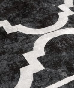 vidaXL Vloerkleed wasbaar anti-slip 160x230 cm zwart en wit