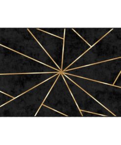 vidaXL Vloerkleed wasbaar anti-slip 190x300 cm zwart en goudkleurig