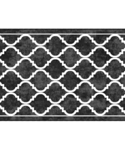 vidaXL Vloerkleed wasbaar anti-slip 190x300 cm zwart en wit