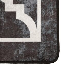 vidaXL Vloerkleed wasbaar anti-slip 190x300 cm zwart en wit