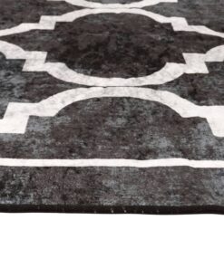 vidaXL Vloerkleed wasbaar anti-slip 190x300 cm zwart en wit
