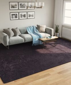 vidaXL Vloerkleed wasbaar anti-slip 400x300 cm antracietkleurig