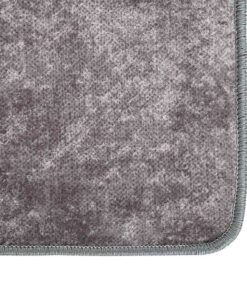 vidaXL Vloerkleed wasbaar anti-slip 400x300 cm grijs