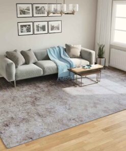 vidaXL Vloerkleed wasbaar anti-slip 400x300 cm grijs