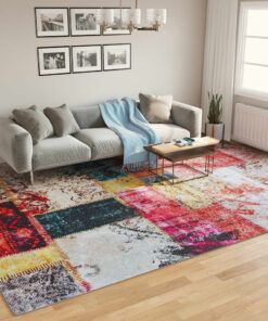 vidaXL Vloerkleed wasbaar anti-slip 400x300 cm meerkleurig