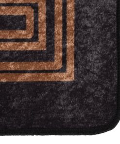 vidaXL Vloerkleed wasbaar anti-slip 400x300 cm zwart en goudkleurig