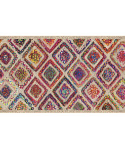 vidaXL Vloerkleed wasbaar anti-slip 80x150 cm meerkleurig