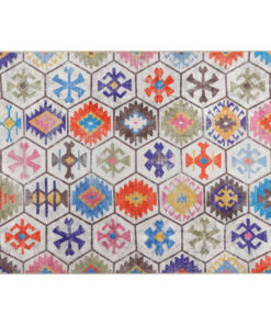 vidaXL Vloerkleed wasbaar anti-slip 80x150 cm meerkleurig