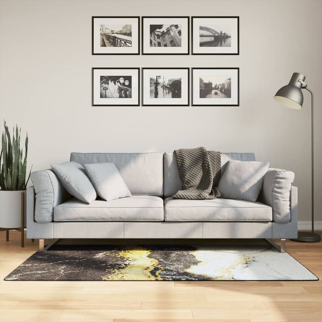 vidaXL Vloerkleed wasbaar anti-slip 80x150 cm meerkleurig