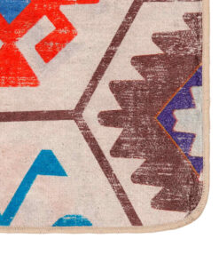 vidaXL Vloerkleed wasbaar anti-slip 80x150 cm meerkleurig