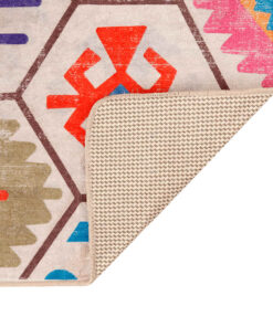 vidaXL Vloerkleed wasbaar anti-slip 80x150 cm meerkleurig