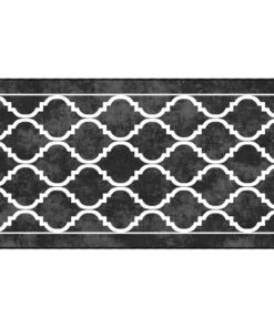 vidaXL Vloerkleed wasbaar anti-slip 80x150 cm zwart en wit