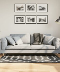 vidaXL Vloerkleed wasbaar anti-slip 80x150 cm zwart en wit