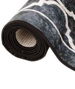 vidaXL Vloerkleed wasbaar anti-slip 80x150 cm zwart en wit