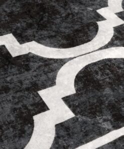 vidaXL Vloerkleed wasbaar anti-slip 80x150 cm zwart en wit