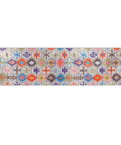 vidaXL Vloerkleed wasbaar anti-slip 80x300 cm meerkleurig