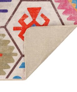 vidaXL Vloerkleed wasbaar anti-slip 80x300 cm meerkleurig