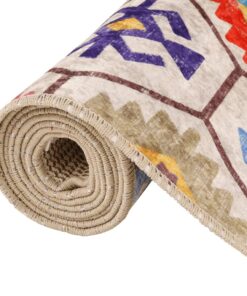 vidaXL Vloerkleed wasbaar anti-slip 80x300 cm meerkleurig