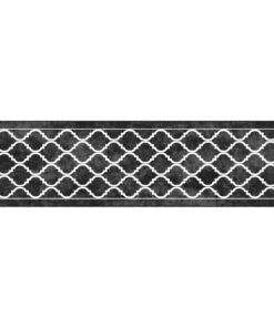 vidaXL Vloerkleed wasbaar anti-slip 80x300 cm zwart en wit