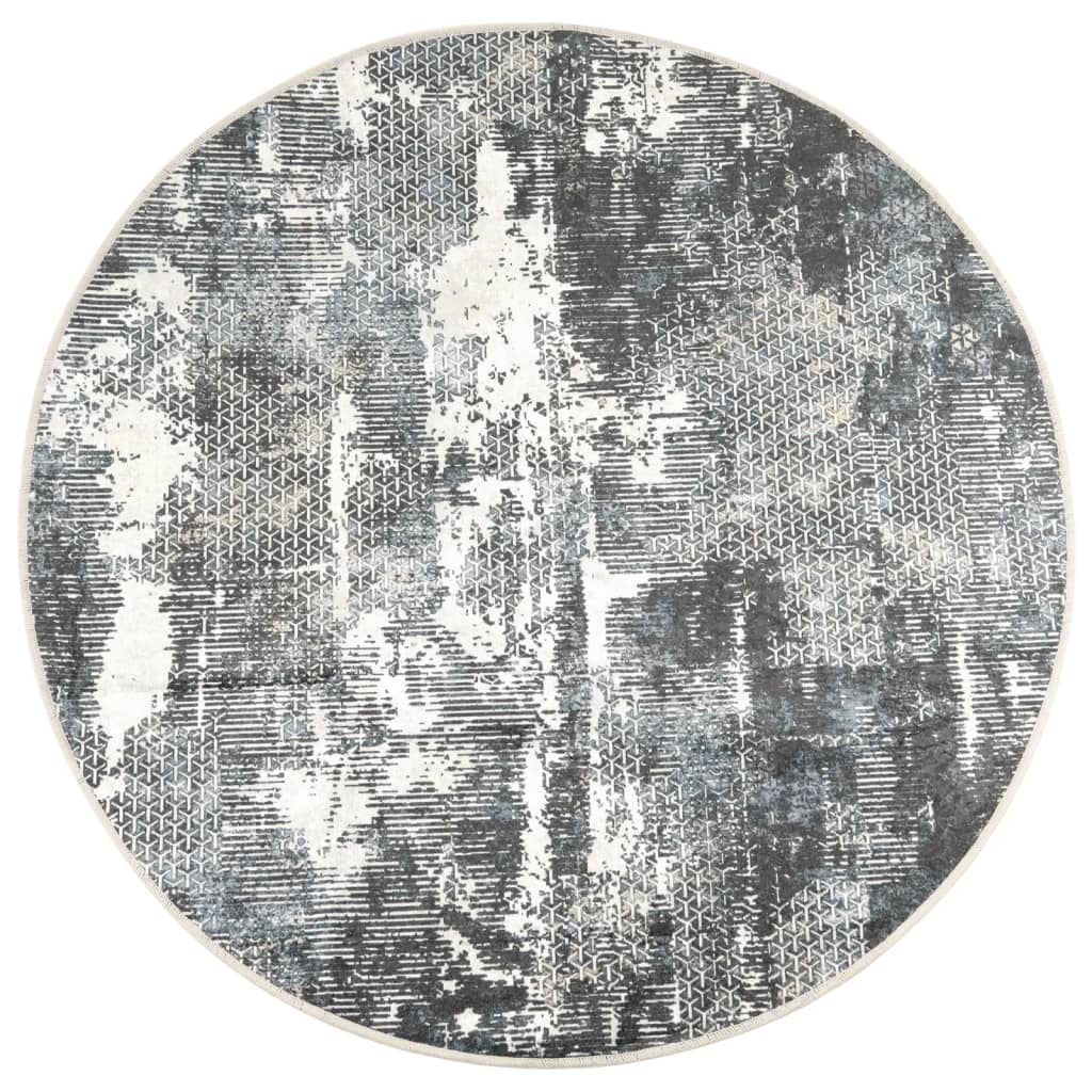 vidaXL Vloerkleed wasbaar anti-slip Ø 120 cm meerkleurig