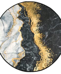 vidaXL Vloerkleed wasbaar anti-slip Ø 120 cm meerkleurig