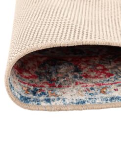 vidaXL Vloerkleed wasbaar anti-slip Ø 120 cm meerkleurig