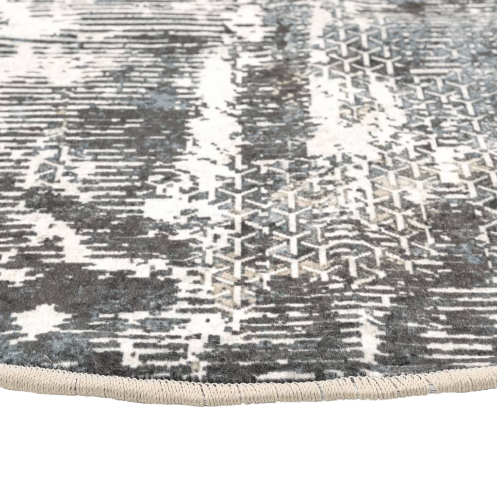 vidaXL Vloerkleed wasbaar anti-slip Ø 120 cm meerkleurig